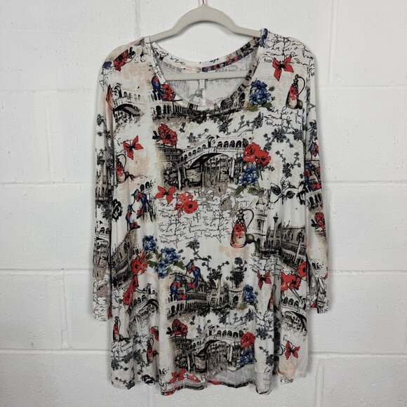 Lane Bryant Cato Bundle 2 Tops Size 18/20 Office Neutral Capsule Artsy Parisian - Picture 9 of 16